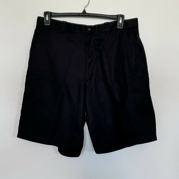 TOP FLIGHT GOLF Mens‎ Black Casual Flat Front Golf Shorts Waist 38 10" Inseam - Picture 1 of 8